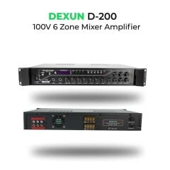 Dexun D-200 100V 3 Zone Mixer Amplifier