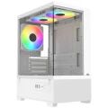 PowerBoost M5001W 500W 3*12cm Rainbow Fan USB 3.0 Seaview MATX Gaming Beyaz Kasa